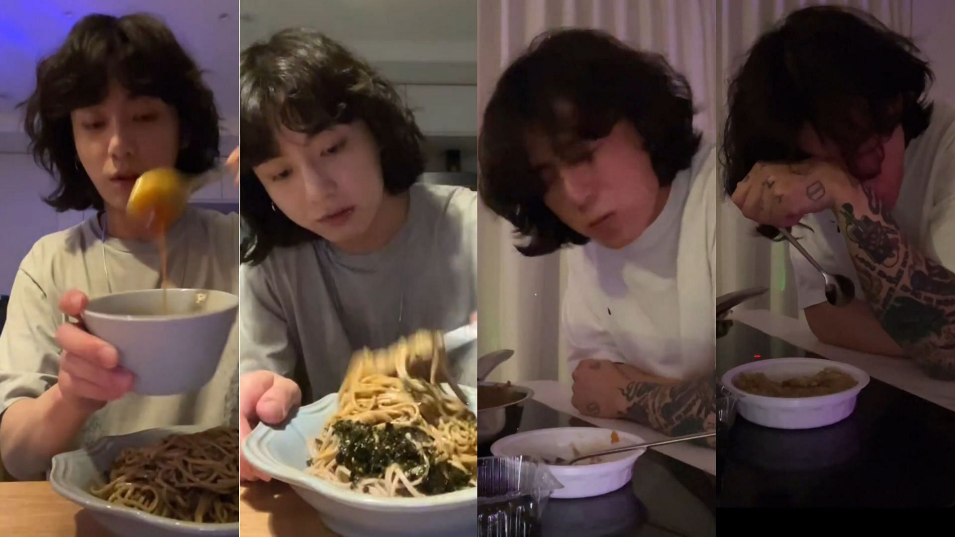 The singer's Weverse cooking sessions (Images via Weverse)
